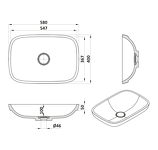 VASQUE DE SALLE DE BAIN GLORIA 580 V-UN