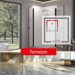 SOLUTION EN SOLID SURFACE KERRWALL/R - HABILLAGE DE DOUCHE 2550 X 800 X 800 MM TERRAZZO
