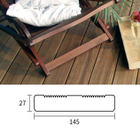 LAME DE TERRASSE PIN DU NORD CL4 MARRON 27X145 DOUBLE PEIGNE