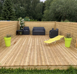 LAME DE TERRASSE PIN DU NORD CL4 VERT 26X145 DOUBLE PEIGNE