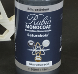 RUBIO SATURABOIS GRIS VIEUXBOIS 0,5L FINITION MONOCOUCHE BOIS EXTERIEUR