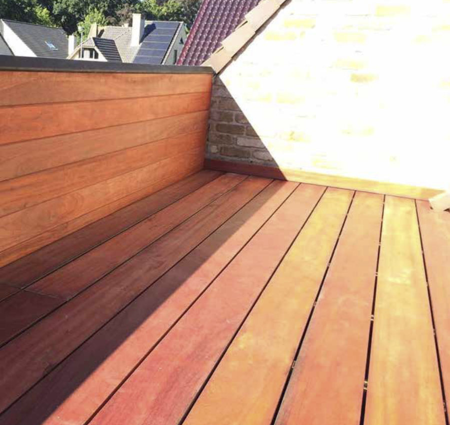 LAME DE TERRASSE EN PADOUK 21 X 145MM 1 FACE LISSE FIXATION INVISIBLE B-FIX