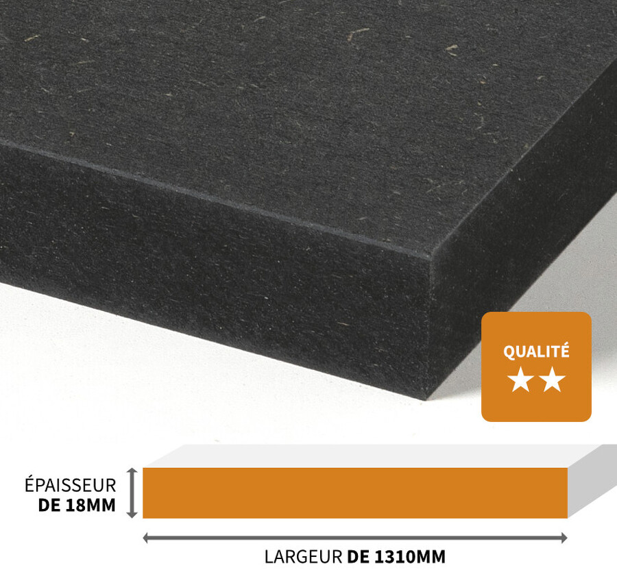 PANNEAU MDF DE QUALITÉ SUPÉRIEURE FIBRABEL BLACK 3050X1310X18MM