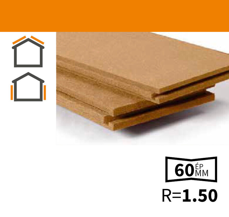 ISOLANT EN FIBRES DE BOIS RIGIDE INTEGRAL 60MM
