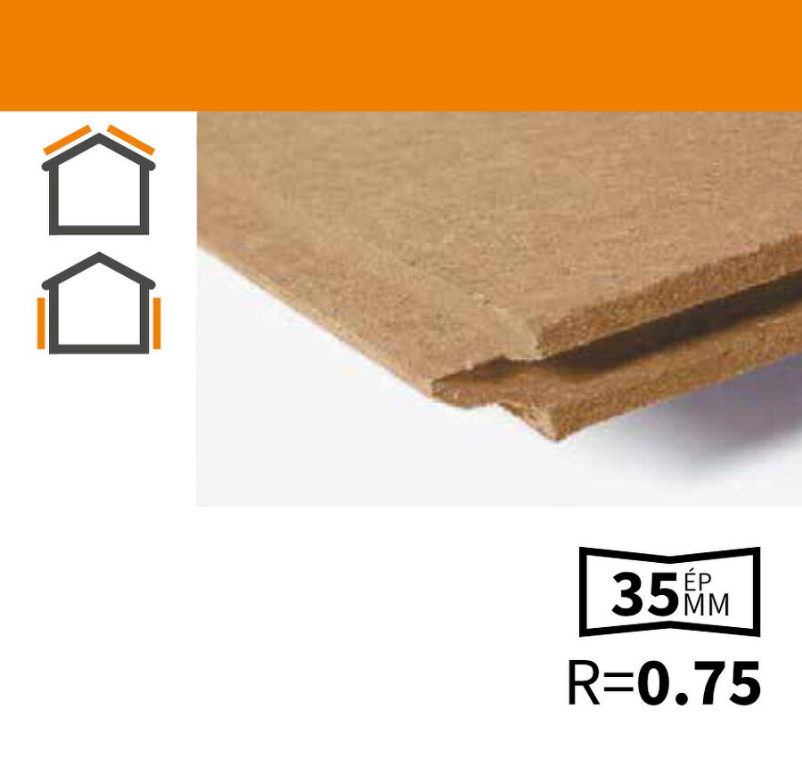 ISOLANT EN FIBRES DE BOIS RIGIDE UNIVERSAL DRY 35MM