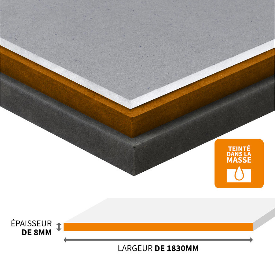 PANNEAU MDF TEINTÉ DANS LA MASSE VALCHROMAT 2440X1830X8MM
