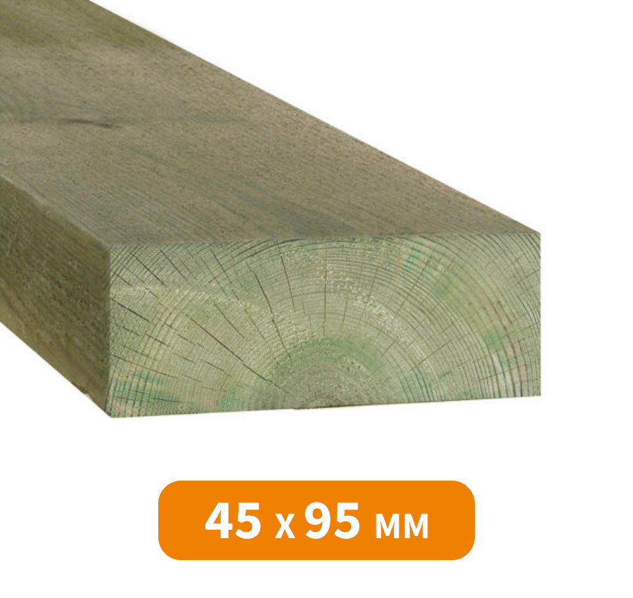 BOIS D'OSSATURE EN PIN DU NORD TRAITÉ CL4 AUTOCLAVE 45 X 95 MM
