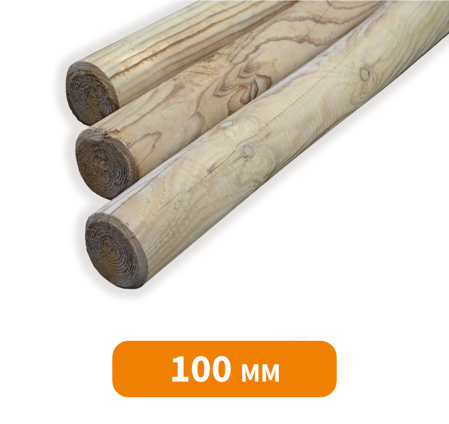 RONDIN ÉPOINTÉ EN PIN CLASSE IV AUTOCLAVE DIAMÈTRE 100 MM
