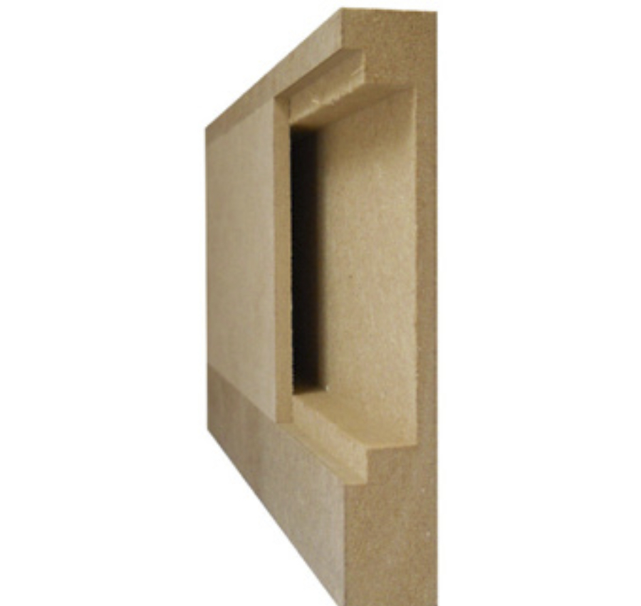 PLINTHE PASSE-CÂBLE EN MDF BRUT 18 X 110 MM BORD DROIT