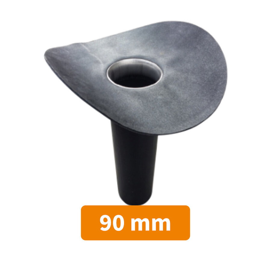 DESCENTE VERTICALE EPDM AVEC BAVETTE AUTOCOLLANTE 90 MM