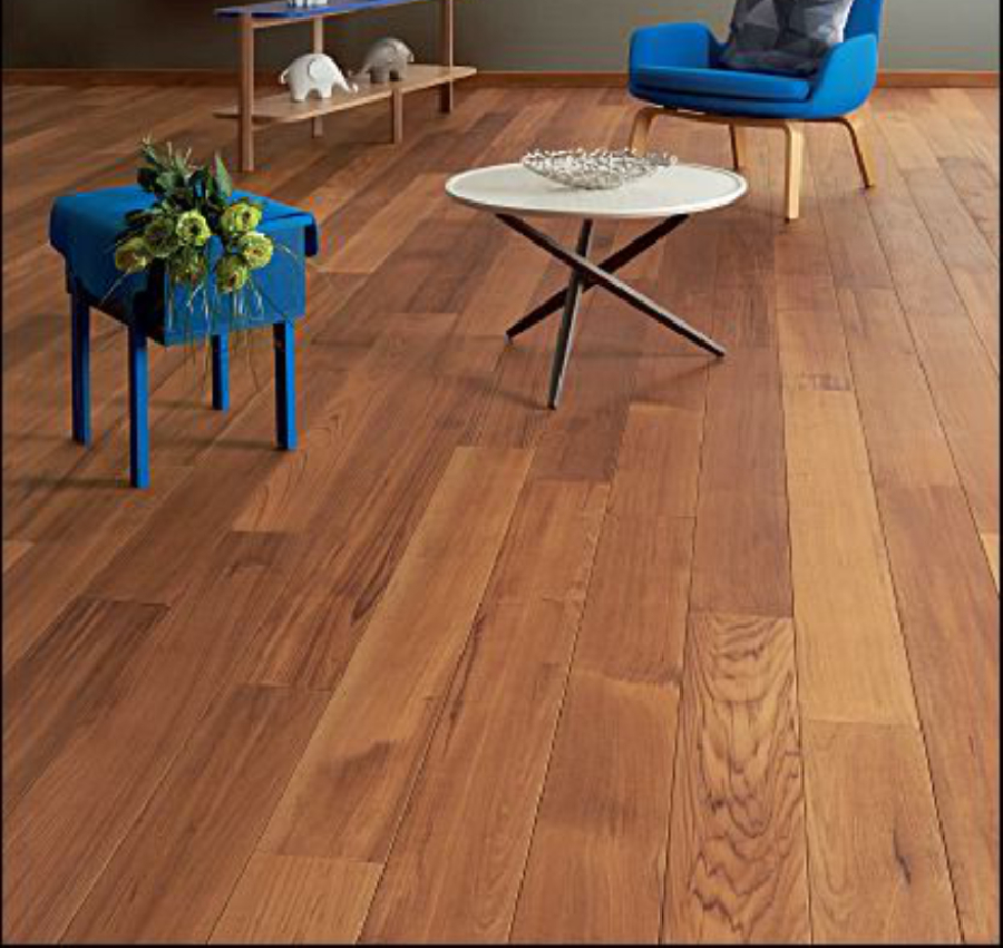PARQUET RÉVERSIBLE EN TECK MASSIF BRUT