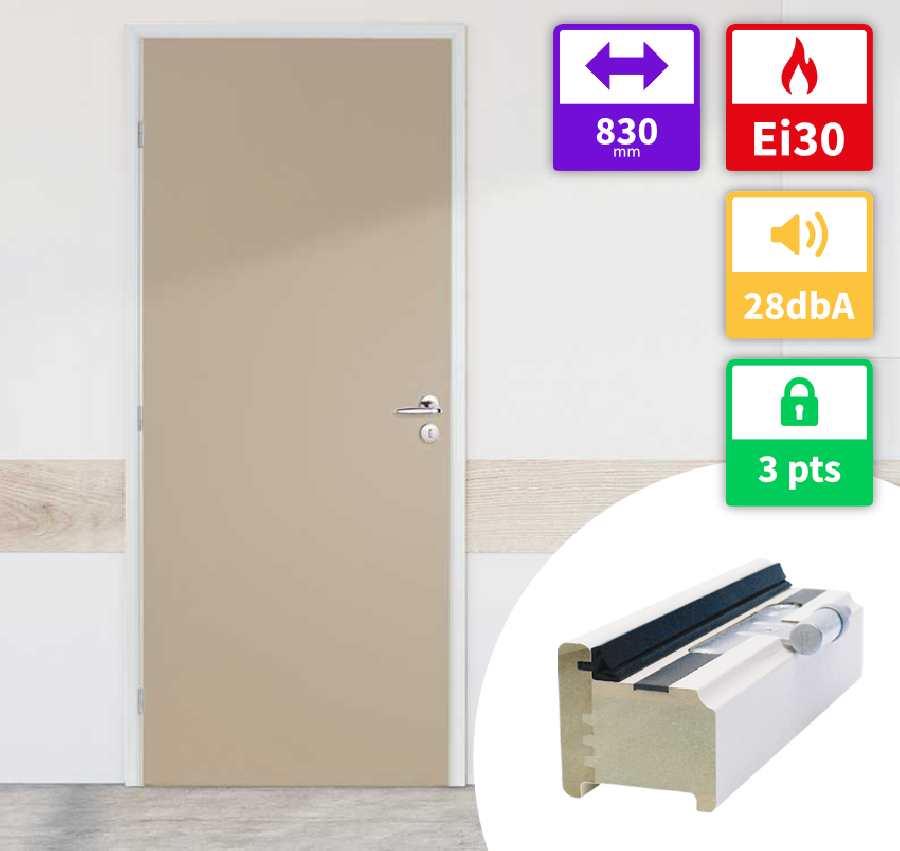 Serrure ALPHA droite pour porte battante suspendue à gauche vu du palier