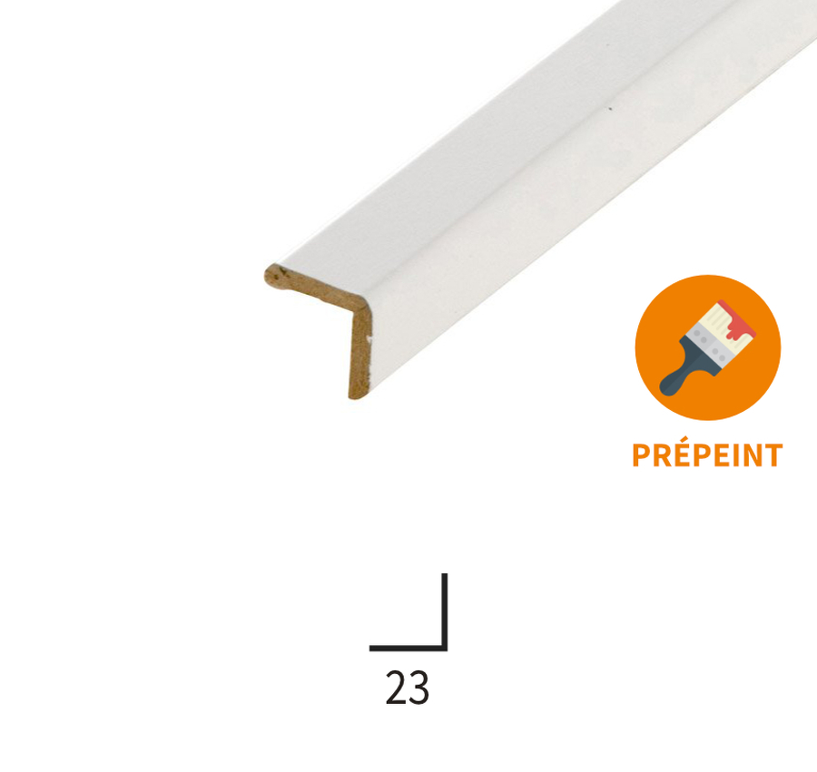 BAGUETTE D'ANGLE EN MDF PRÉPEINT 23MM