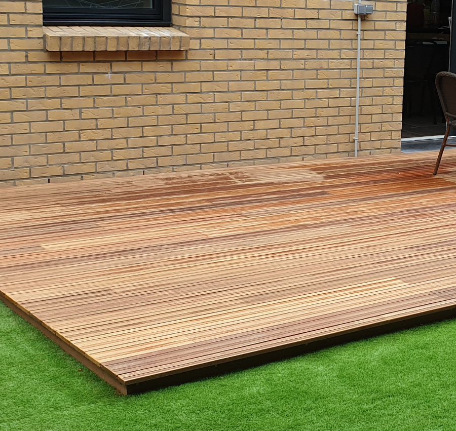 LAME DE TERRASSE IPÉ 21X145 2 FACES DOUBLE PEIGNE PROFIL FIXATION INVISIBLE