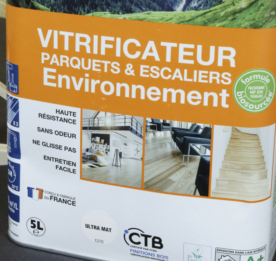 VITRIFICATEUR ENVIRONNEMENT POUR PARQUETS &amp; ESCALIERS ULTRA MAT 5L