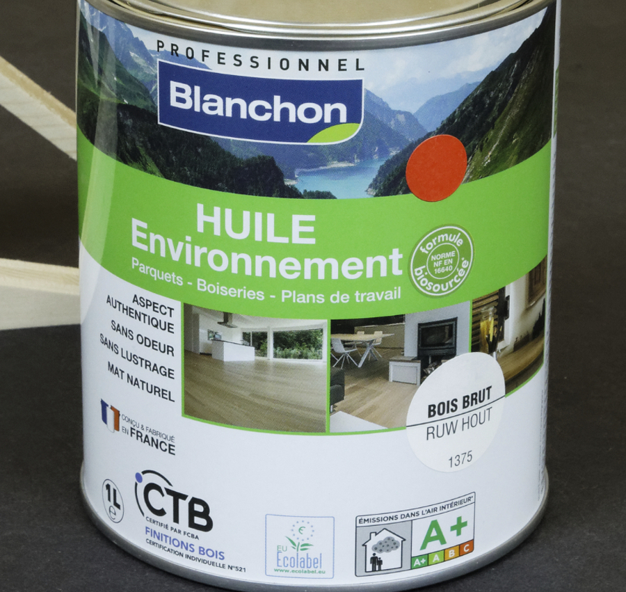 BLANCHON HUILE BOIS BRUT 1L ENVIRONNEMENT PARQUETS BOISERIES PDT BIOSOURCEE