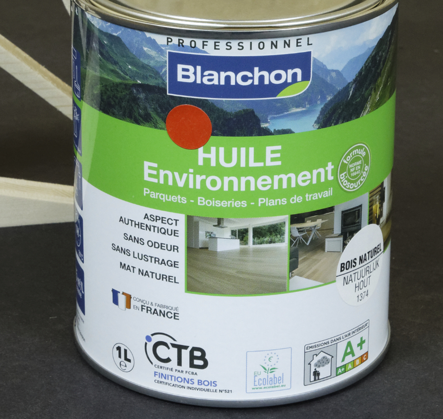 BLANCHON HUILE BOIS NATUREL 1L ENVIRONNEMENT PARQUETS BOISERIES PDT BIOSOURCEE